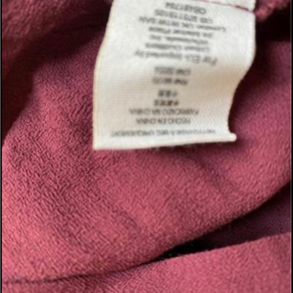 Free People Burgundy Wine Layered Bell Sleeve Top Sz Medium. - Picture 5 of 5